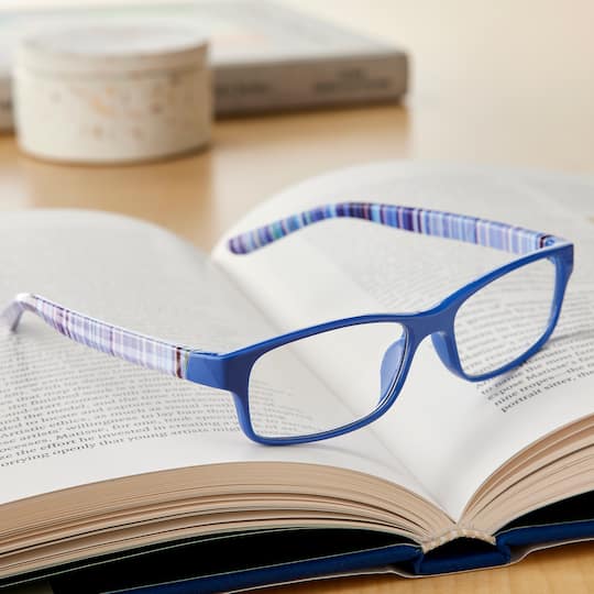 Blue Striped Reading Glasses by ArtMinds™